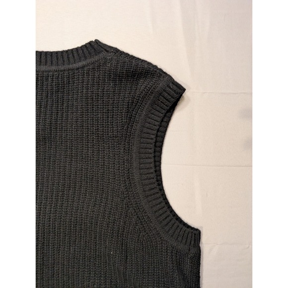 Quince Women's Large Mongolian Cashmere V-Neck Sweater Vest Black NEW Luxury - Picture 8 of 9